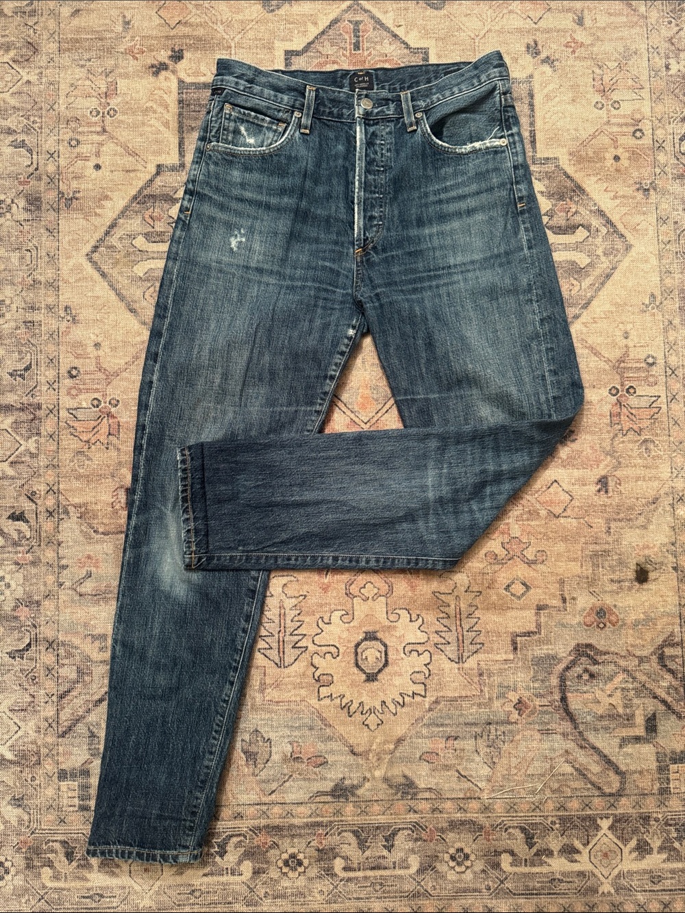Citizens of Humanity Liya Dark Blue Straight-Leg Jeans size 26